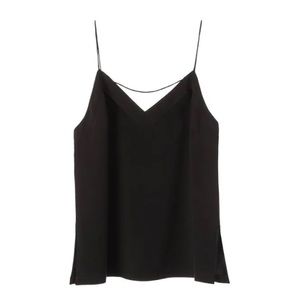 Cuyana Silk Cami Top in Black, Size XS